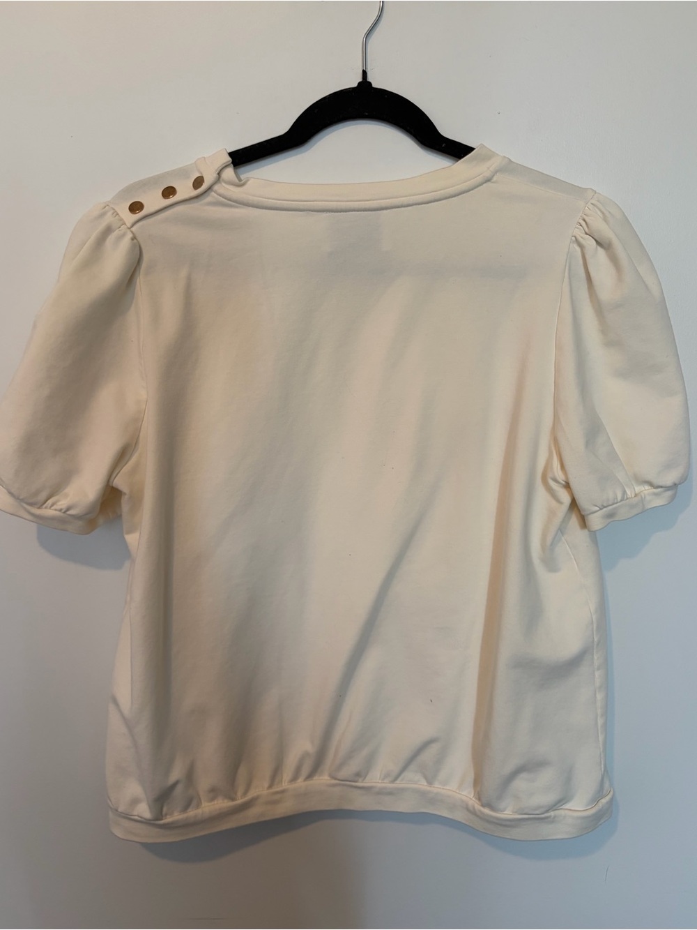 ROSAÉ Paris Cotton Classic Cream Puff Sleeve Top 40/ 8 - Picture 9 of 14
